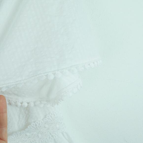 Rachel Parcell XS Dress White Seersucker Cottagecore Preppy Country Club Dainty - Picture 4 of 9